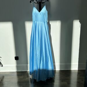 B. Darlin Maxi Slit Dress Sleeveless Women 7/8 Blue Cinderella Wedding‎ Guest